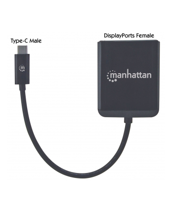 ic intracom MANHATTAN 152952 Manhattan 2-Portowy splitter AV USB-C na 2x DisplayPort z hubem MST 4K@30Hz