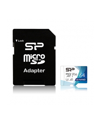 SILICONPOW SP064GBSTXDU3V20AB Silicon Power Karta Pamięci Superior Pro Micro SDXC 64GB UHS-I U3 V30 +adapter