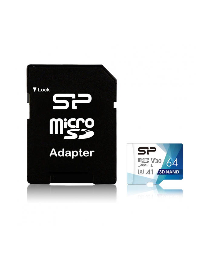 SILICONPOW SP064GBSTXDU3V20AB Silicon Power Karta Pamięci Superior Pro Micro SDXC 64GB UHS-I U3 V30 +adapter główny
