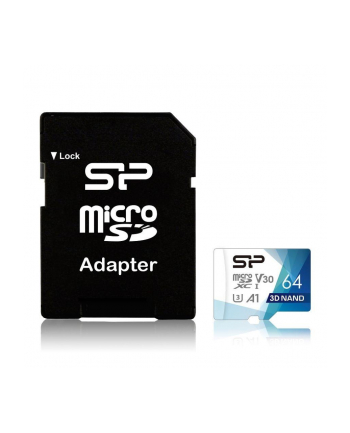 SILICONPOW SP064GBSTXDU3V20AB Silicon Power Karta Pamięci Superior Pro Micro SDXC 64GB UHS-I U3 V30 +adapter