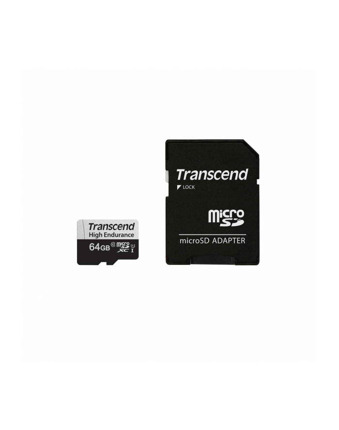 TRANSCEND TS64GUSD350V Transcend 64GB microSD with adapter U1 High Endurance główny