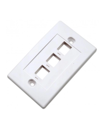 intellinet network solutions INTELLINET 163309 Intellinet 3-Port Keystone plate for surface mount box (PN 517874) white