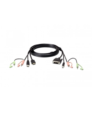 ATEN 2L-7D02DH ATEN 2L-7D02DH 1.8M USB HDMI to DVI-D KVM Cable with Audio