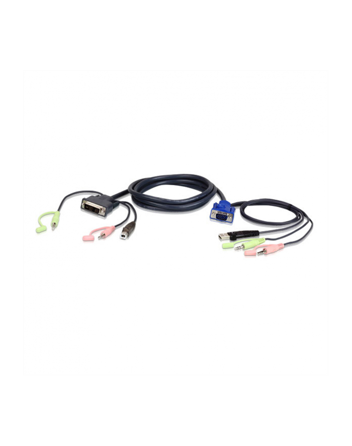 ATEN 2L-7DX3U ATEN 2L-7DX3U 3M USB VGA to DVI-I KVM Cable with Audio główny