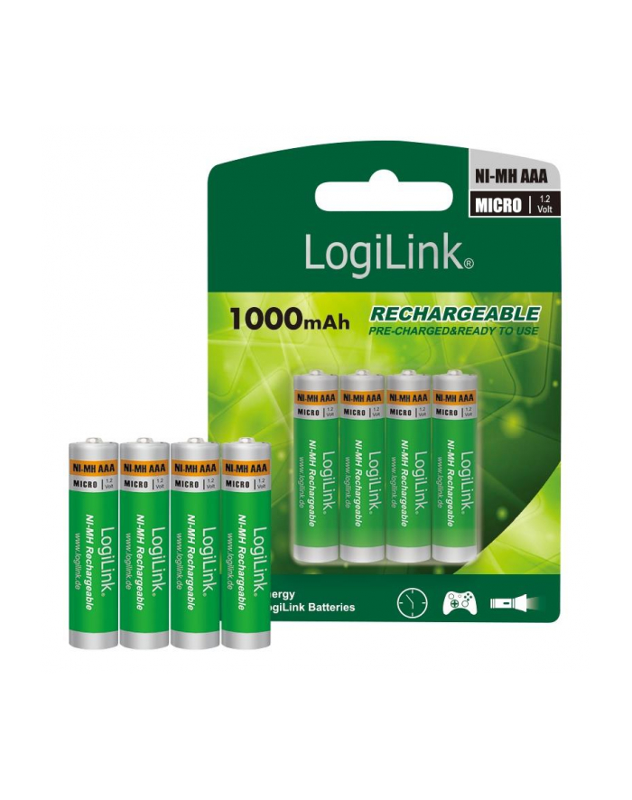 LOGILINK LR03RB4 LOGILINK - Akumulatory AAA, 4 szt Ni-MH, Micro, 1.2V główny