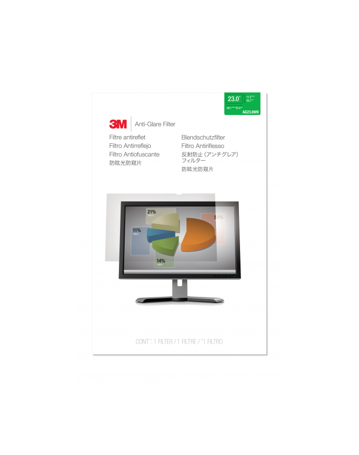 3M AG230W9B Filtr anty-odblaskowy AG23.0W9 16:9 510 - 287 mm główny