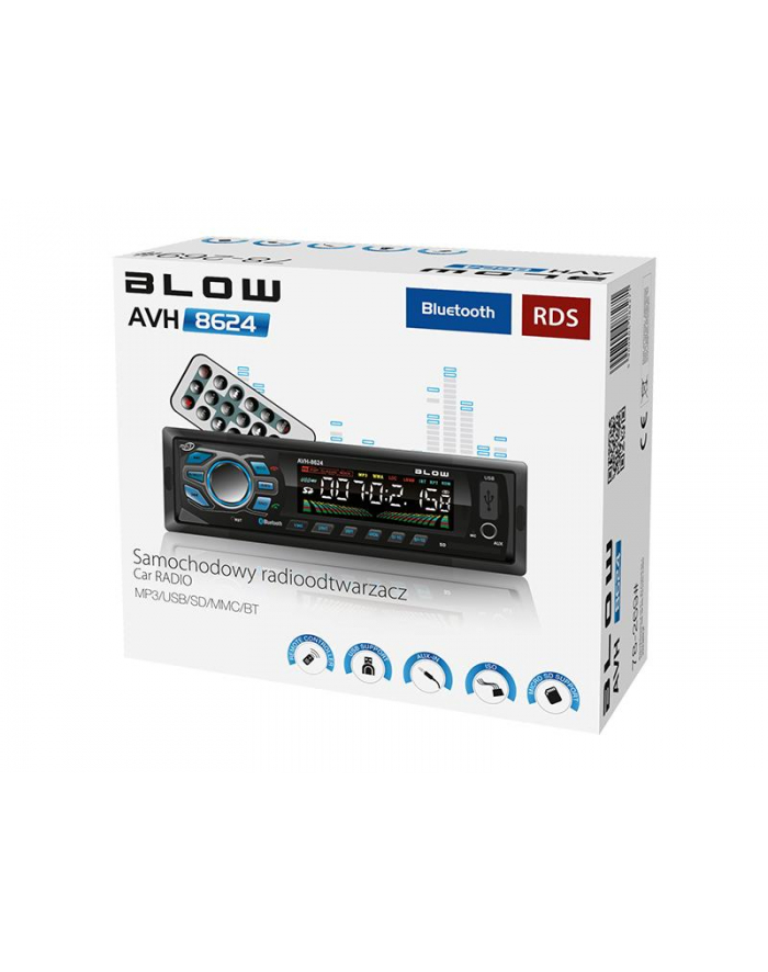 BLOW 78-269# Radio BLOW AVH-8624 MP3/USB/SD/MMC/BLUETOOTH + REMOTE główny