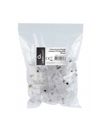 GEMBIRD LC-PTU-01/100 Gembird wtyk sieciowy RJ45 (100 sztuk) przelotowy UTP,8P8C,do drutów i linek