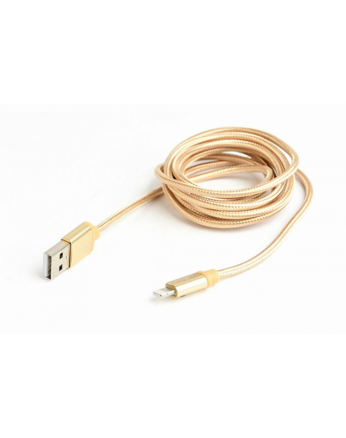 GEMBIRD CCB-mUSB2B-AMLM-6-G Gembird kabel USB do 8-pin, oplot, wtyki w osłonie metalowej, 1.8m, złoty główny