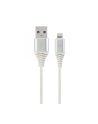 GEMBIRD CC-USB2B-AMLM-1M-BW2 Gembird Kabel Premium USB 2.0 do 8-pin (metalowe wtyki,oplot) 1m, srebrny/biały - nr 1