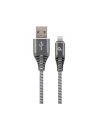 GEMBIRD CC-USB2B-AMLM-1M-WB2 Gembird Kabel Premium USB 2.0 do 8-pin (metalowe wtyki,oplot) 1m, szary/biały - nr 1