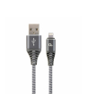 GEMBIRD CC-USB2B-AMLM-1M-WB2 Gembird Kabel Premium USB 2.0 do 8-pin (metalowe wtyki,oplot) 1m, szary/biały - nr 2