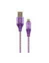 GEMBIRD CC-USB2B-AMLM-2M-PW Gembird Kabel Premium USB 2.0 do 8-pin (metalowe wtyki,oplot) 2m, fiolet/biały - nr 1