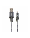 GEMBIRD CC-USB2B-AMLM-2M-WB2 Gembird Kabel Premium USB 2.0 do 8-pin (metalowe wtyki,oplot) 2m, szary/biały - nr 2