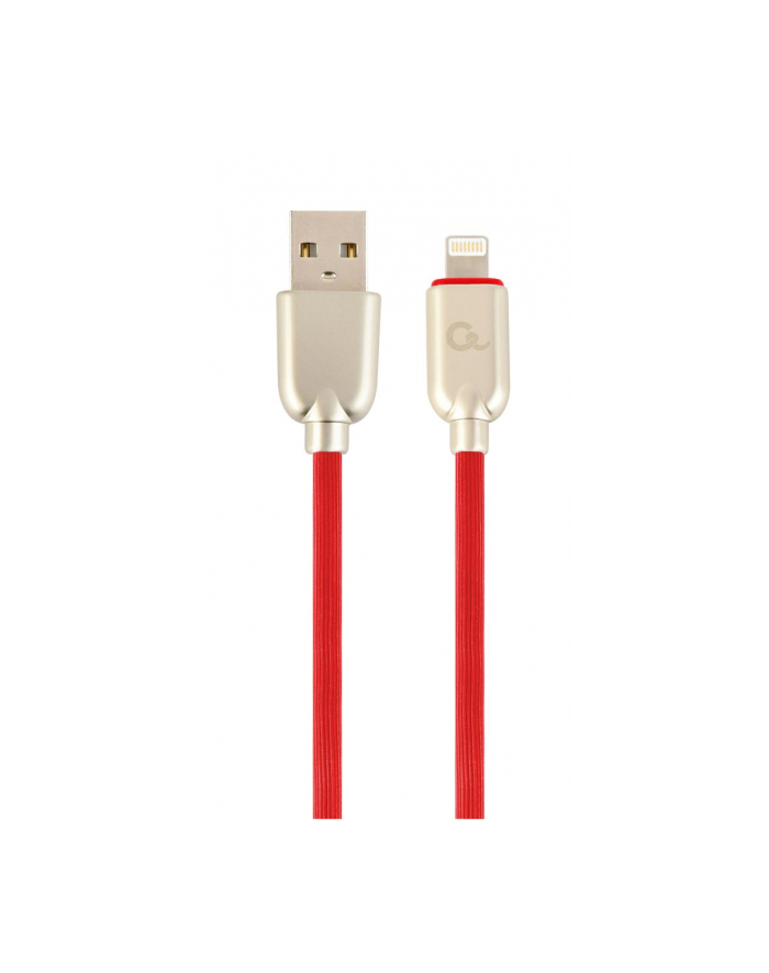GEMBIRD CC-USB2R-AMLM-1M-R Gembird Kabel Premium USB do 8-pin (metalowe wtyki, kabel gumowany) 1m, czerwony główny