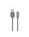 GEMBIRD CC-USB2S-AMLM-2M-BG Gembird Kabel Premium USB do 8-pin (metalowe wtyki,oplot spiralny)2m,szary metal - nr 2
