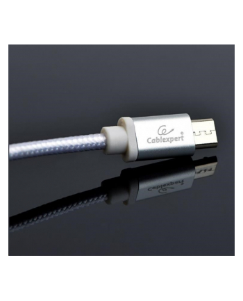 GEMBIRD CCB-mUSB2B-AMBM-6-S Gembird kabel micro USB 2.0 AM-MBM5P 1.8M oplot,wtyki w osłonie metalowej,srebrn