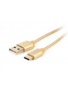 GEMBIRD CCB-mUSB2B-AMCM-6-G Gembird kabel USB-C złoty oplot nylonowy, metalowe wtyki, 1.8m - nr 1