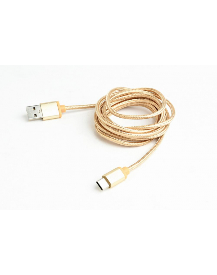 GEMBIRD CCB-mUSB2B-AMCM-6-G Gembird kabel USB-C złoty oplot nylonowy, metalowe wtyki, 1.8m główny
