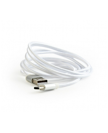 GEMBIRD CCB-mUSB2B-AMCM-6-S Gembird kabel USB-C srebrny oplot nylonowy, metalowe wtyki, 1.8m
