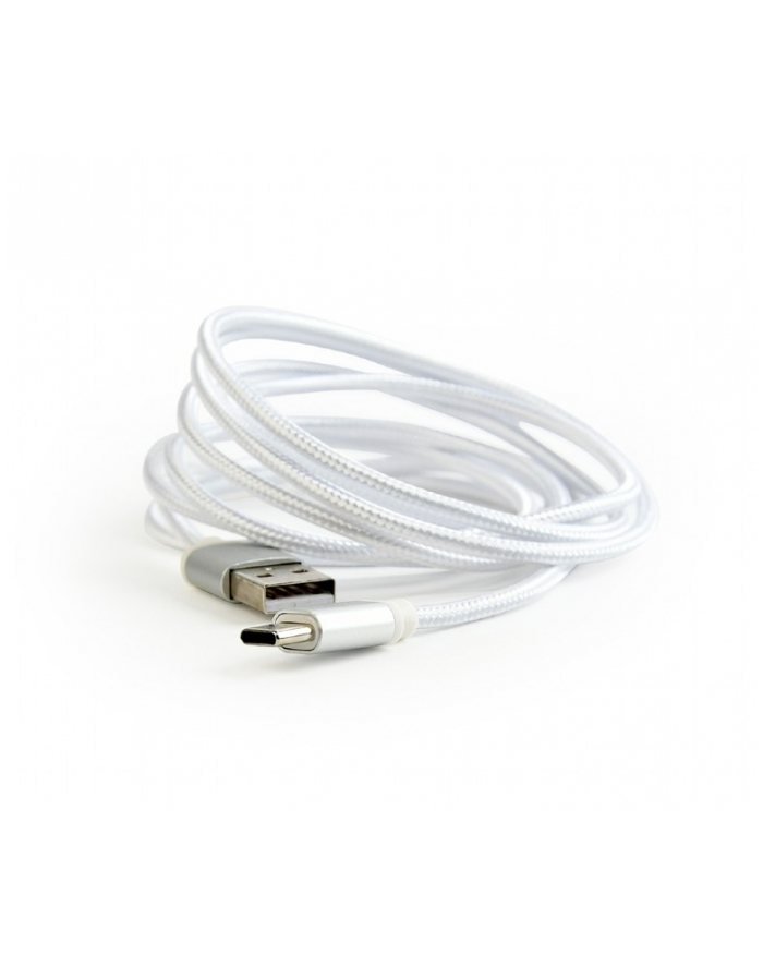 GEMBIRD CCB-mUSB2B-AMCM-6-S Gembird kabel USB-C srebrny oplot nylonowy, metalowe wtyki, 1.8m główny