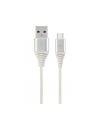 GEMBIRD CC-USB2B-AMCM-1M-BW2 Gembird premium kabel USB-C 2.0 (AM/CM) metalowe wtyki, oplot, 1m, srebrny/biały - nr 2