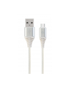 GEMBIRD CC-USB2B-AMCM-1M-BW2 Gembird premium kabel USB-C 2.0 (AM/CM) metalowe wtyki, oplot, 1m, srebrny/biały - nr 4