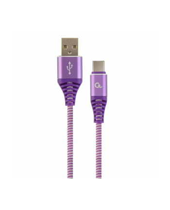 GEMBIRD CC-USB2B-AMCM-1M-PW Gembird premium kabel USB-C 2.0 (AM/CM) metalowe wtyki, oplot, 1m, fiolet/biały