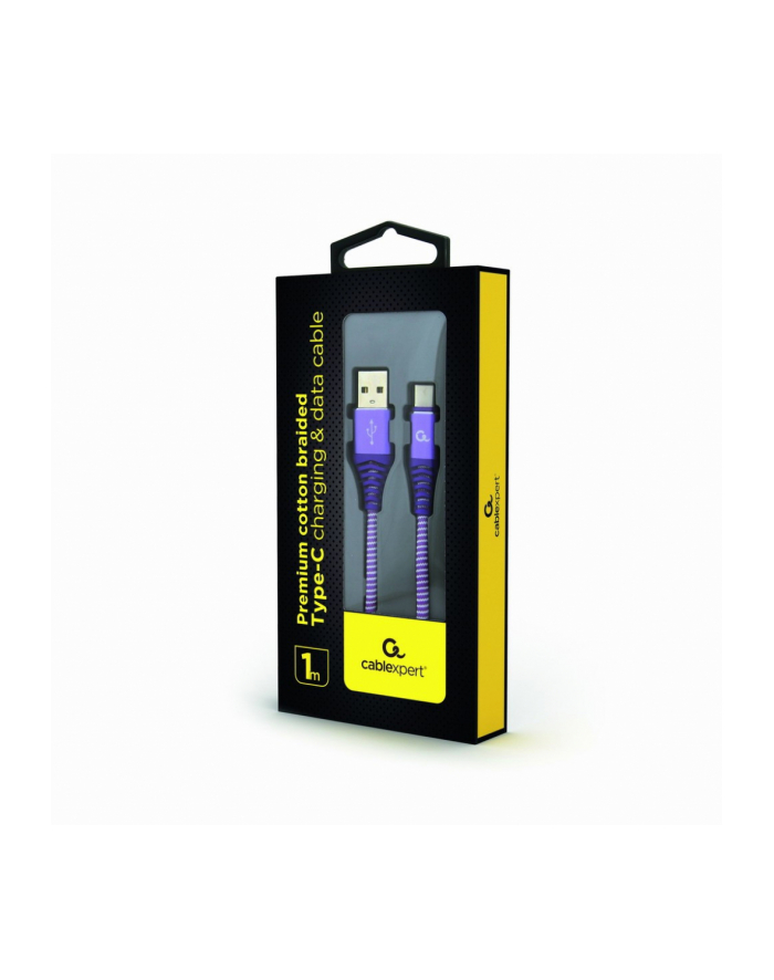 GEMBIRD CC-USB2B-AMCM-1M-PW Gembird premium kabel USB-C 2.0 (AM/CM) metalowe wtyki, oplot, 1m, fiolet/biały główny