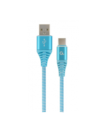 GEMBIRD CC-USB2B-AMCM-1M-VW Gembird premium kabel USB-C 2.0 (AM/CM) metalowe wtyki, oplot, 1m, turkus/biały