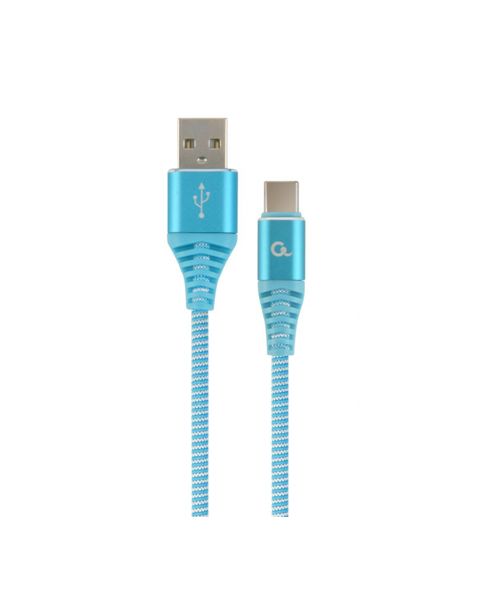 GEMBIRD CC-USB2B-AMCM-1M-VW Gembird premium kabel USB-C 2.0 (AM/CM) metalowe wtyki, oplot, 1m, turkus/biały główny