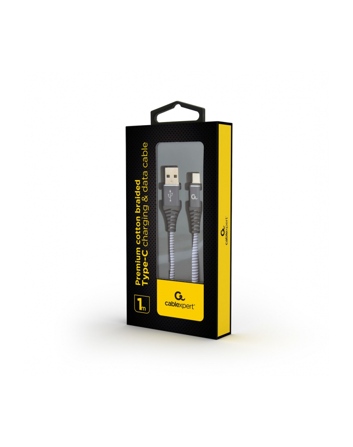 GEMBIRD CC-USB2B-AMCM-1M-WB2 Gembird premium kabel USB-C 2.0 (AM/CM) metalowe wtyki, oplot, 1m, szary/biały główny