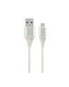 GEMBIRD CC-USB2B-AMmBM-1M-BW2 Gembird premium kabel micro USB 2.0 AM-MBM5P(metalowe wtyki,oplot) 1m,srebrn/bia - nr 2