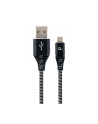 GEMBIRD CC-USB2B-AMmBM-1M-BW Gembird premium kabel micro USB 2.0 AM-MBM5P(metalowe wtyki,oplot) 1m,czarny/bia - nr 1
