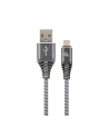 GEMBIRD CC-USB2B-AMmBM-1M-WB2 Gembird premium kabel micro USB 2.0 AM-MBM5P(metalowe wtyki,oplot) 1m,szary/biał - nr 1