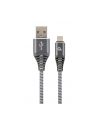 GEMBIRD CC-USB2B-AMmBM-1M-WB2 Gembird premium kabel micro USB 2.0 AM-MBM5P(metalowe wtyki,oplot) 1m,szary/biał - nr 2