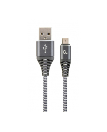 GEMBIRD CC-USB2B-AMmBM-1M-WB2 Gembird premium kabel micro USB 2.0 AM-MBM5P(metalowe wtyki,oplot) 1m,szary/biał