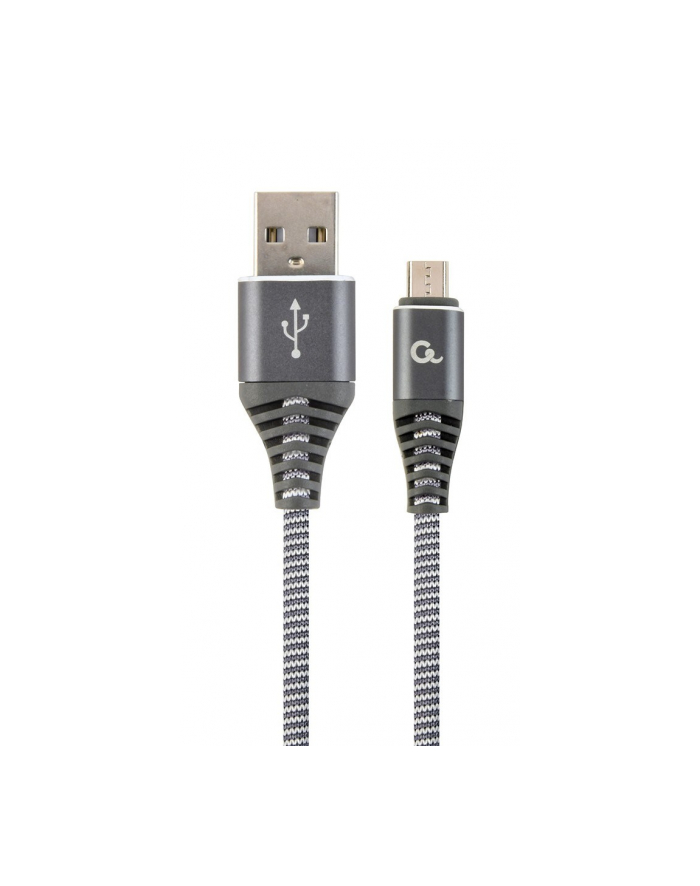 GEMBIRD CC-USB2B-AMmBM-1M-WB2 Gembird premium kabel micro USB 2.0 AM-MBM5P(metalowe wtyki,oplot) 1m,szary/biał główny