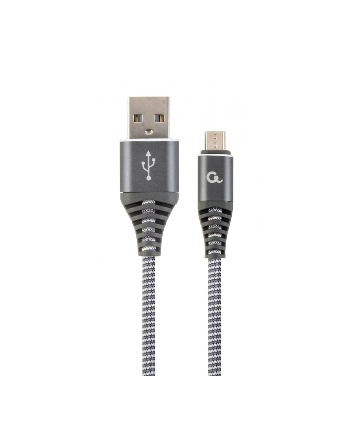 GEMBIRD CC-USB2B-AMmBM-2M-WB2 Gembird premium kabel micro USB 2.0 AM-MBM5P(metalowe wtyki,oplot) 2m,szary/biał główny