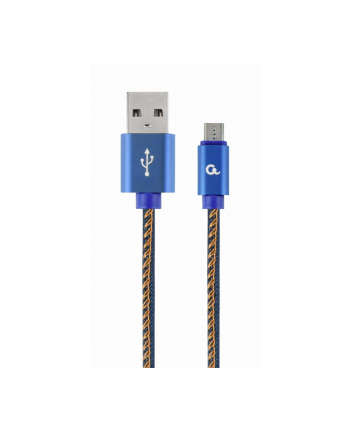 GEMBIRD CC-USB2J-AMmBM-1M-BL Gembird kabel micro USB 2.0 AM-MBM5P (metalowe wtyki, oplot nylonowy jeans) 1m