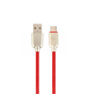 GEMBIRD CC-USB2R-AMCM-1M-R Gembird kabel USB-C 2.0 (AM/CM) metalowe wtyki, kabel gumowany, 1m, czerwony - nr 1