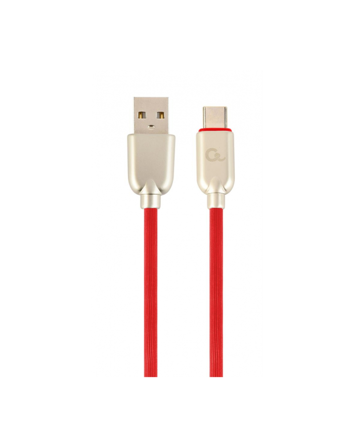 GEMBIRD CC-USB2R-AMCM-1M-R Gembird kabel USB-C 2.0 (AM/CM) metalowe wtyki, kabel gumowany, 1m, czerwony główny