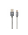 GEMBIRD CC-USB2S-AMCM-1M-BG Gembird kabel USB-C 2.0 (AM/CM) metalowe wtyki, oplot spiralny, 1m,szary metalik - nr 1