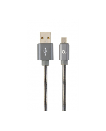 GEMBIRD CC-USB2S-AMmBM-2M-BG Gembird kabel micro USB 2.0 AM-MBM5P(metalowe wtyki,oplot spiralny)2m,szary meta