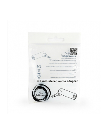 GEMBIRD A-3.5M-3.5FL Gembird adapter stereo 3.5mm kątowy 90°, czarny