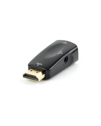 energenie (by gembird) ENERGENIE AB-HDMI-VGA-02 Gembird Konwerter sygnału HDMI do VGA z gniazdem mini Jack, czarny
