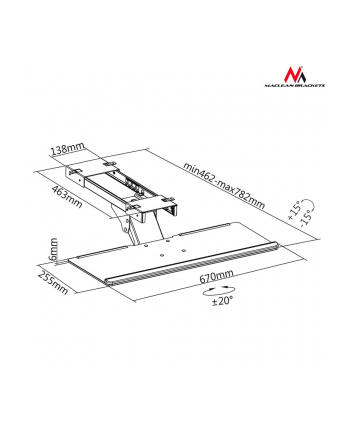 MACLEAN MC-757 Maclean MC-757 Uchwyt na klawiaturę max 2kg