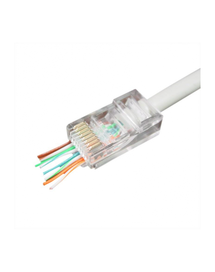 GEMBIRD LC-PTU-01/100 Gembird wtyk sieciowy RJ45 (100 sztuk) przelotowy UTP,8P8C,do drutów i linek główny