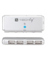 TECHLY 106114 Techly 4-Portowy hub USB 2.0 Hi-Speed 4x USB-A z kablem 55mm, srebrny - nr 6