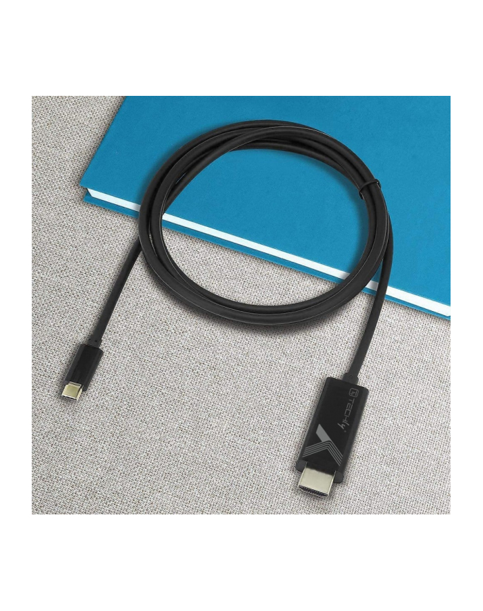 TECHLY 106312 Techly Kabel monitorowy adapter USB-C DP AltMode na HDMI 4K M/M 2m czarny główny